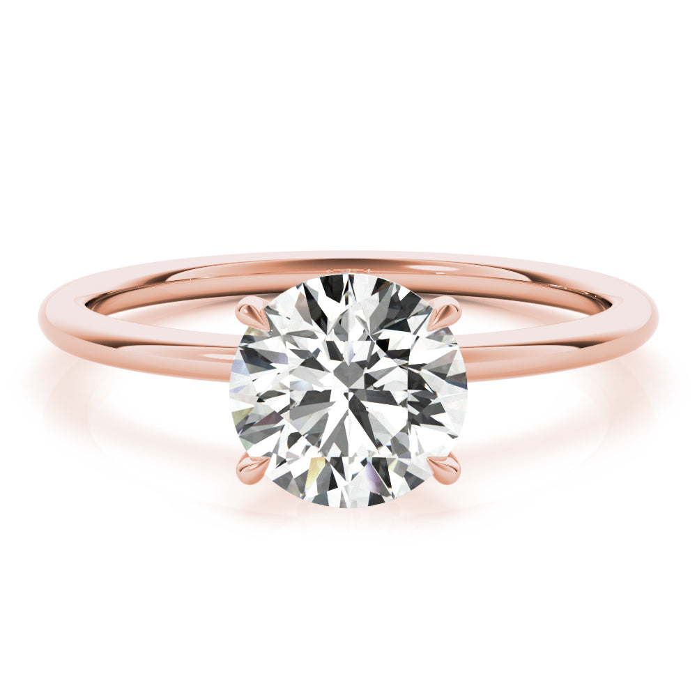 Secret Halo Round Diamond Solitaire Engagement Ring-VIRABYANI